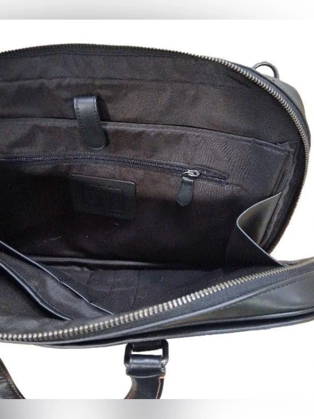 Coach Brown Signature Laptop Brief with Center Stripe